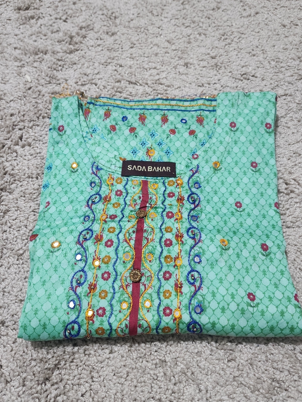 Pakistani Sadabahar Brand Printed Lawn Summer Colection Kurti 42 Bust/large Size
